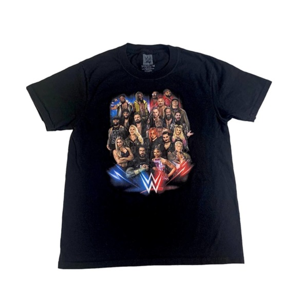 W Authentic Sz Youth M  Short Sleeve 2022 Wrestling Tour T Shirt Wrestlers Shirt